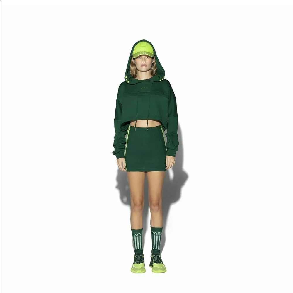 Adidas Ivy park de-grassy emerald hoodie dress xs